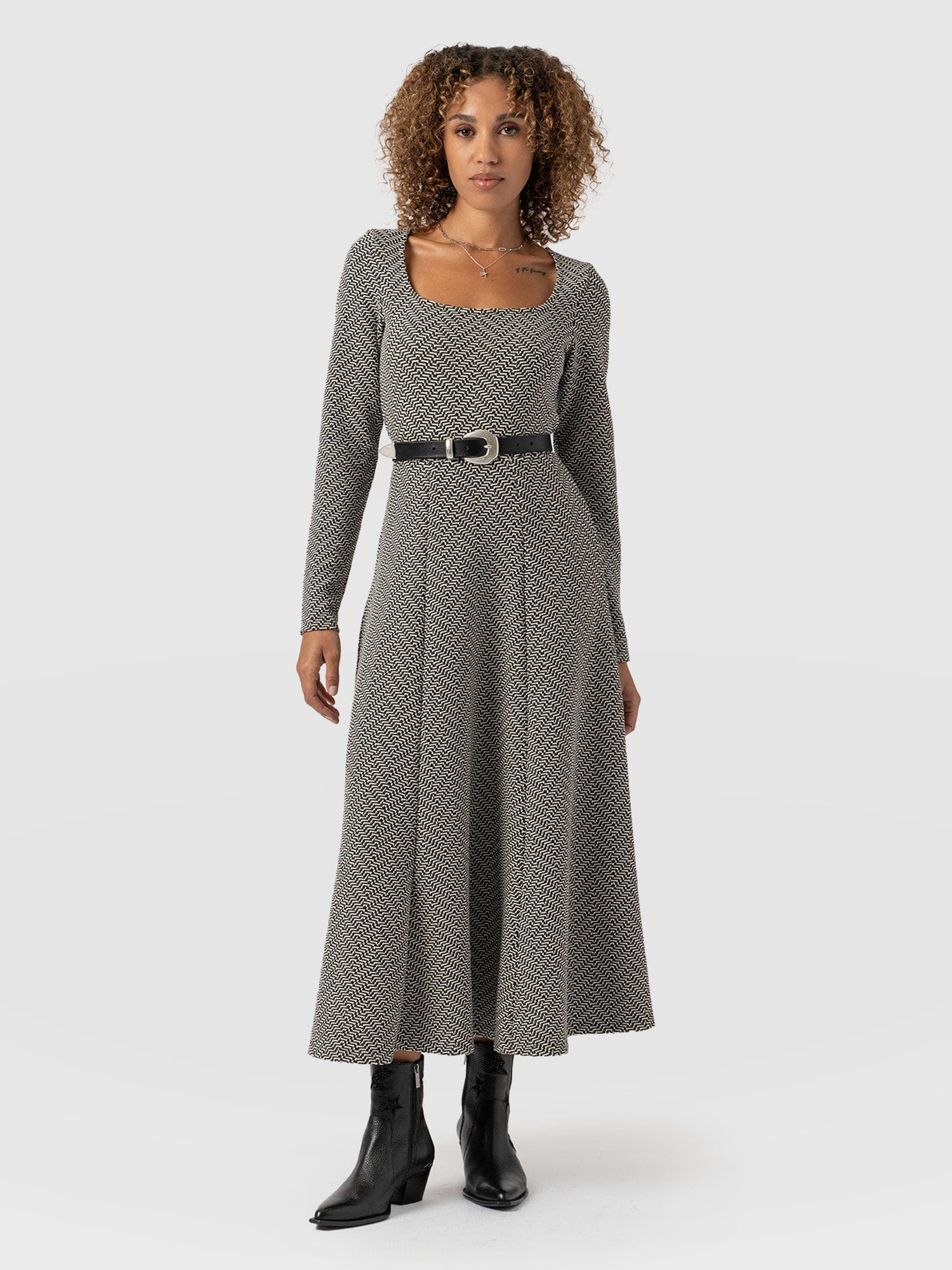 Darcey Flared Dress Cream Lurex - Women's Dresses | Saint + Sofia® US